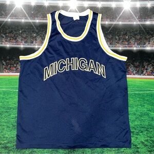 Vintage Michigan Wolverines Mens Tank Top Jersey Sz XL Preowned